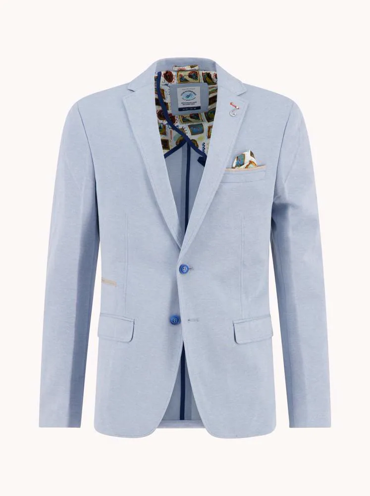 An A Fish Named Fred piqué blazer in pale blue